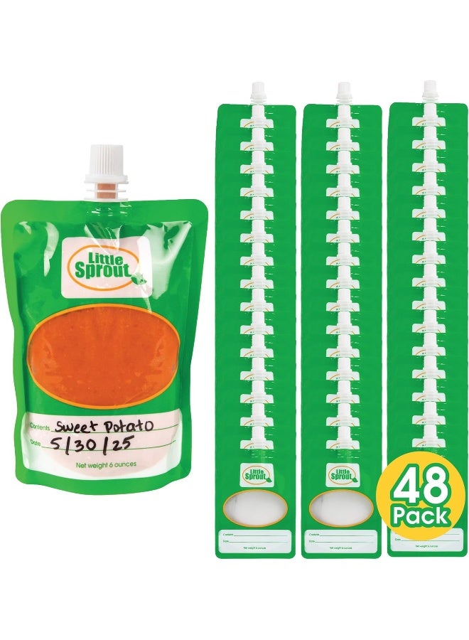 Sprout Cups Disposable 6oz Baby Food Storage Pouch Containers, 48 Pack - Image 1
